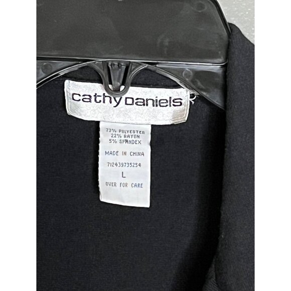 Cathy Daniels Womens Black Blazer Jacket L Polyester/Rayon/Spandex - Picture 5 of 6